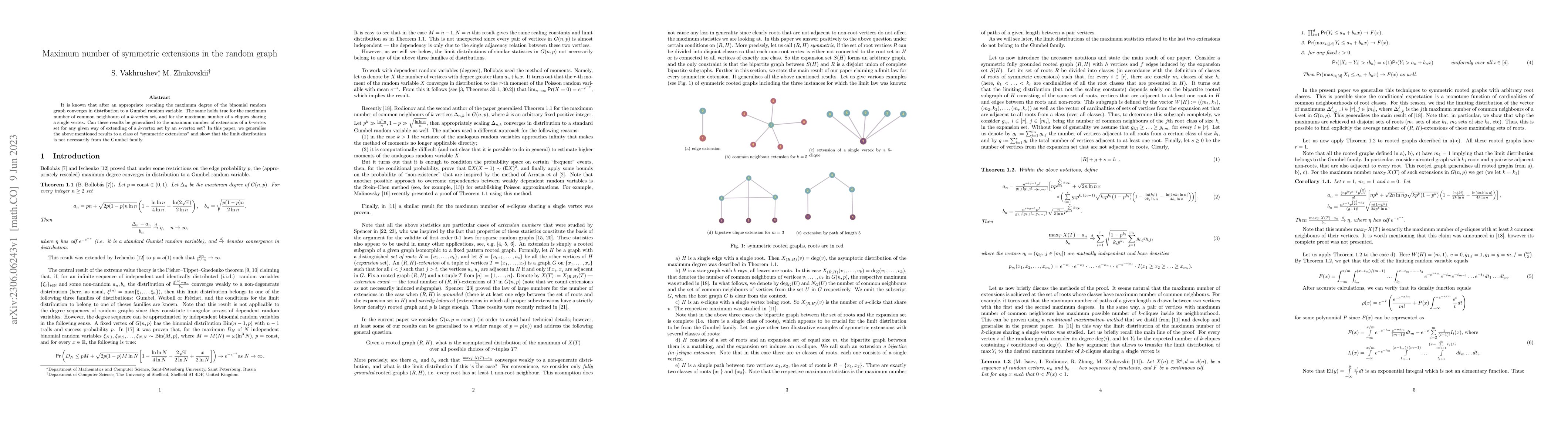 Thumbnail for Maximum number of symmetric extensions in the random graph