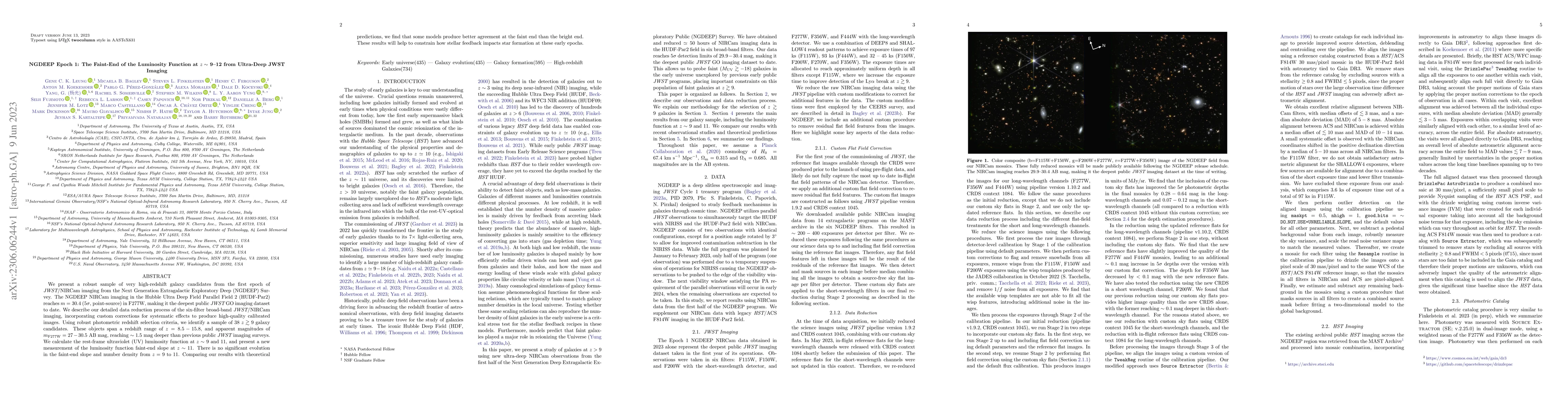 Thumbnail for NGDEEP Epoch 1: The Faint-End of the Luminosity Function at $z \sim$
  9-12 from Ultra-Deep JWST Imaging