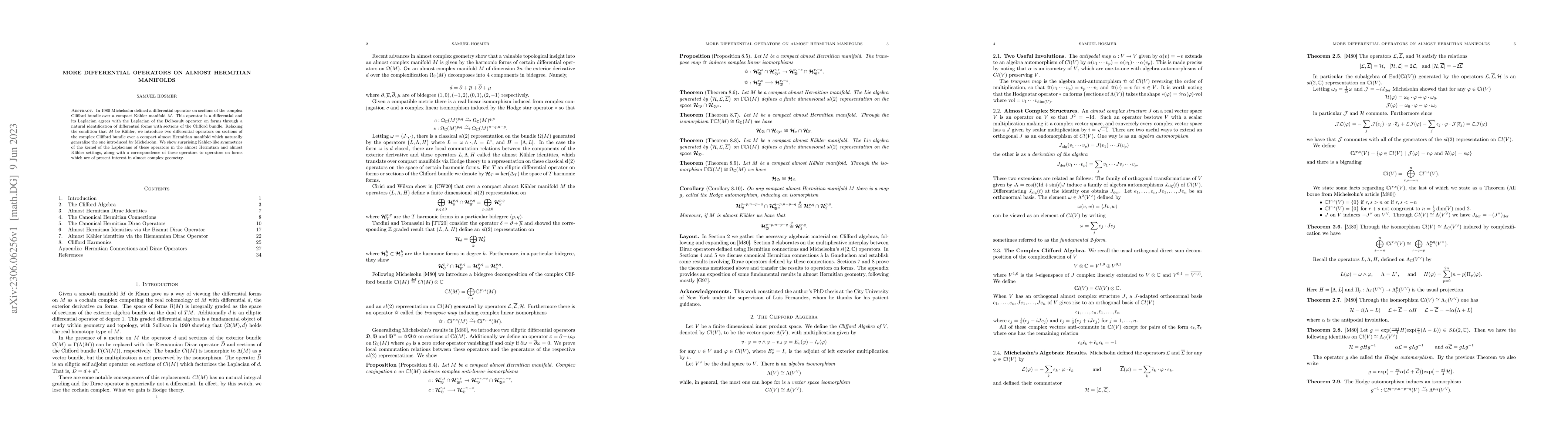 Thumbnail for More Differential Operators on Almost Hermitian Manifolds