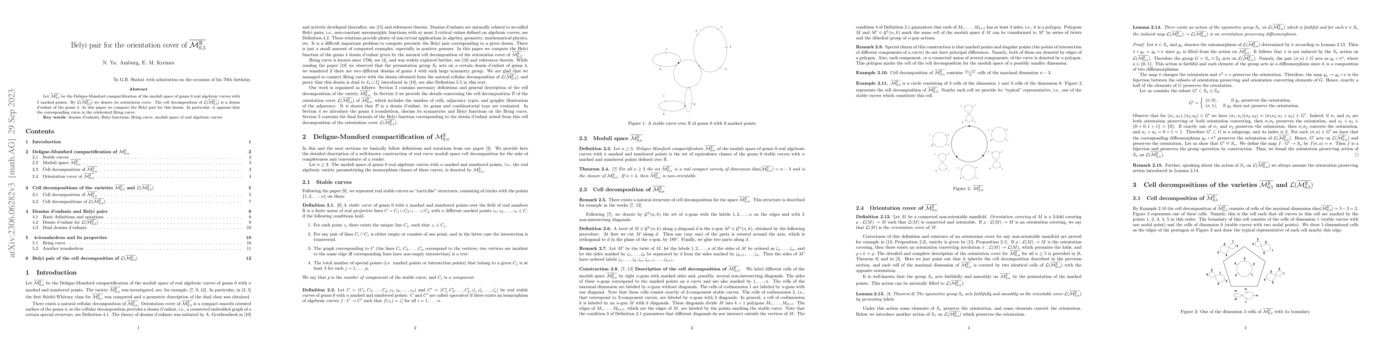 Thumbnail for Belyi pair for the orientation cover of $ \overline{{\mathcal
  M}_{0,5}^{\mathbb R}}$