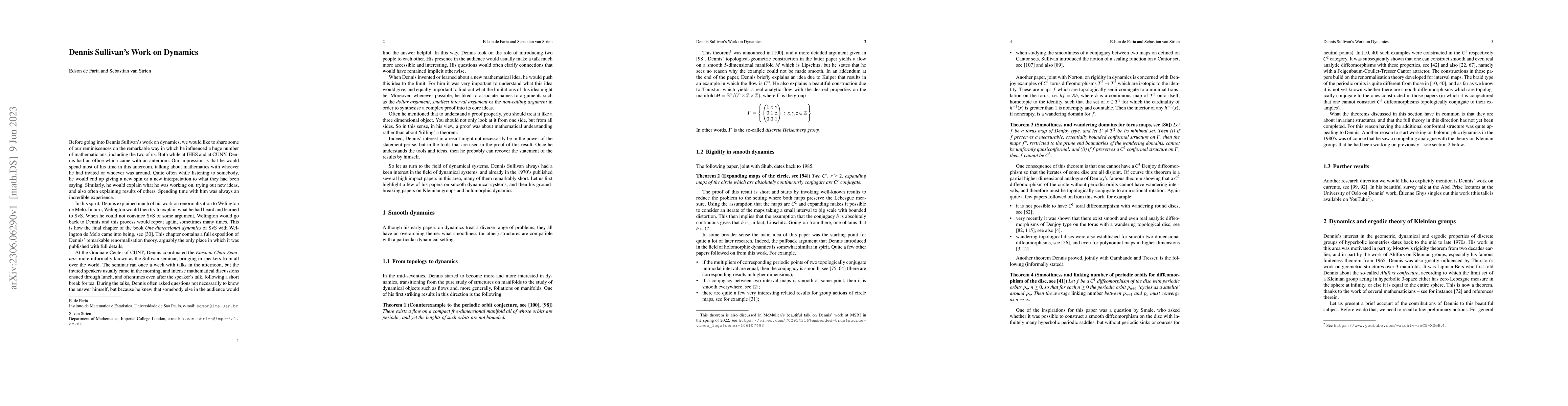 Thumbnail for Dennis Sullivan's Work on Dynamics