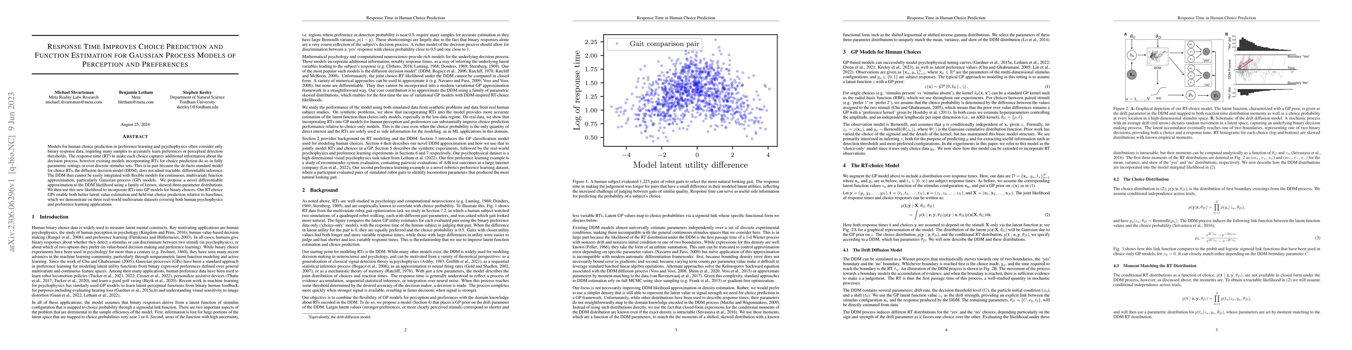 Thumbnail for Response Time Improves Choice Prediction and Function Estimation for
  Gaussian Process Models of Perception and Preferences