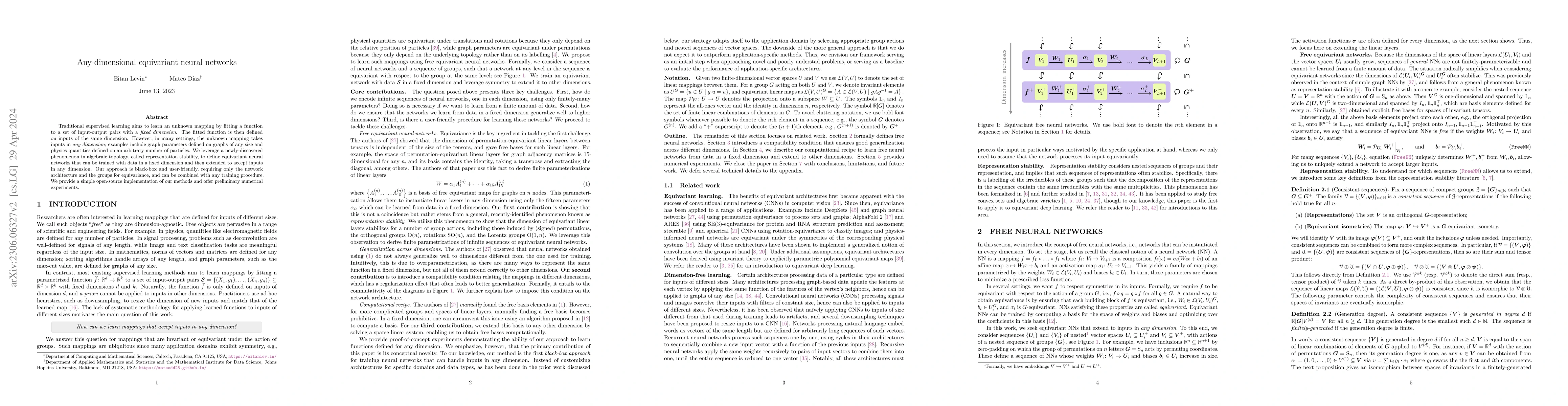 Thumbnail for Any-dimensional equivariant neural networks