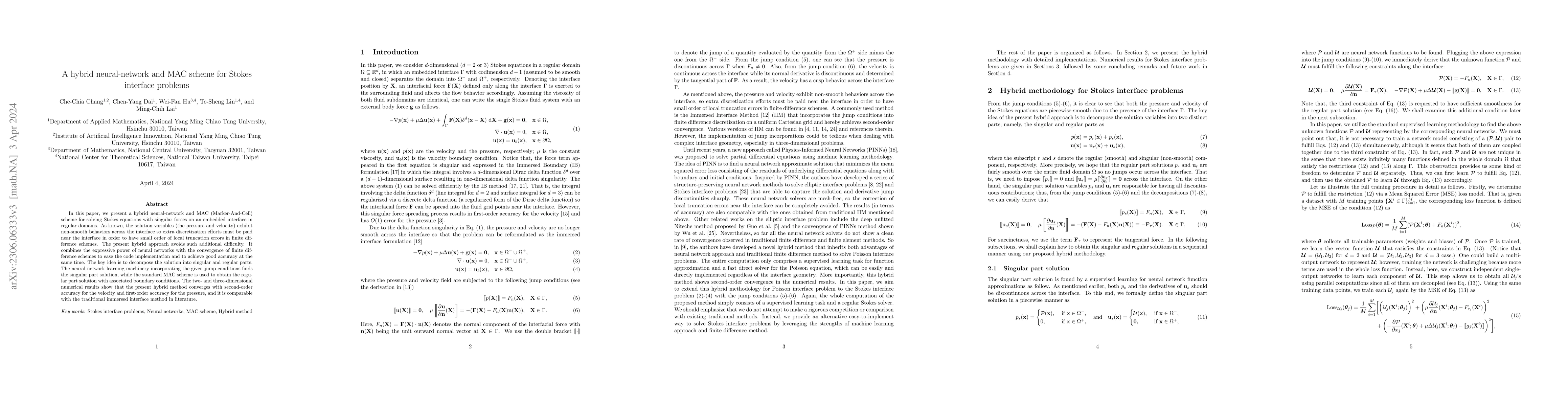 Thumbnail for A hybrid neural-network and MAC scheme for Stokes interface problems
