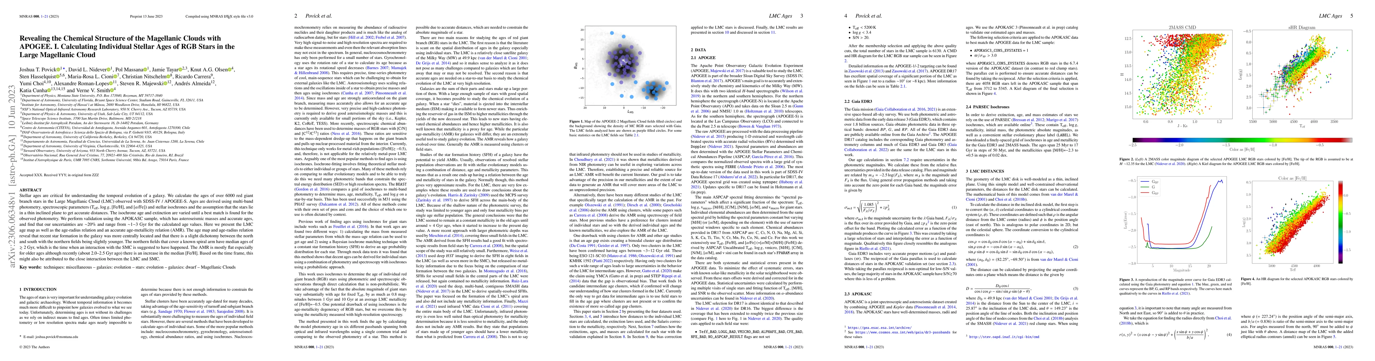 Thumbnail for Revealing the Chemical Structure of the Magellanic Clouds with APOGEE.
  I. Calculating Individual Stellar Ages of RGB Stars in the Large Magellanic
  Cloud