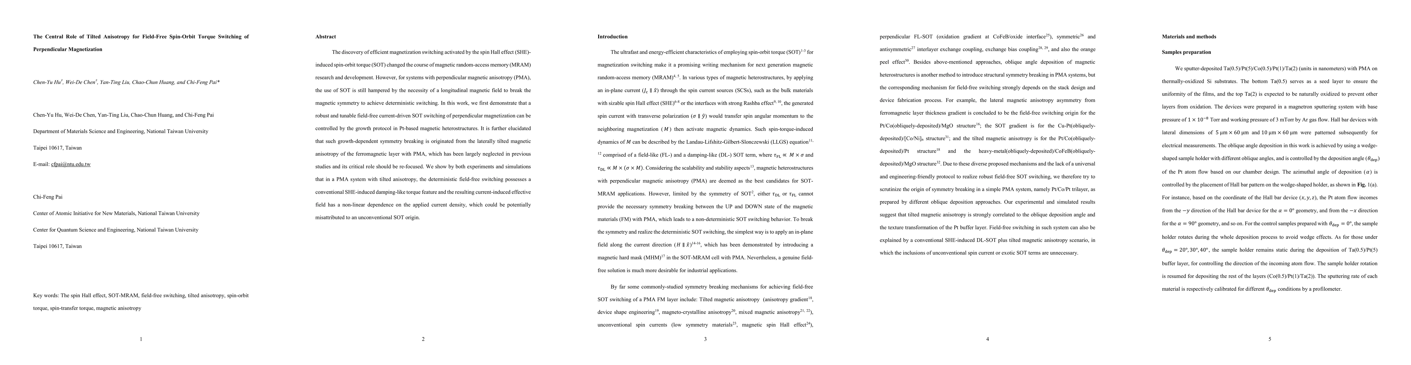 Thumbnail for The Central Role of Tilted Anisotropy for Field-Free Spin-Orbit Torque
  Switching of Perpendicular Magnetization