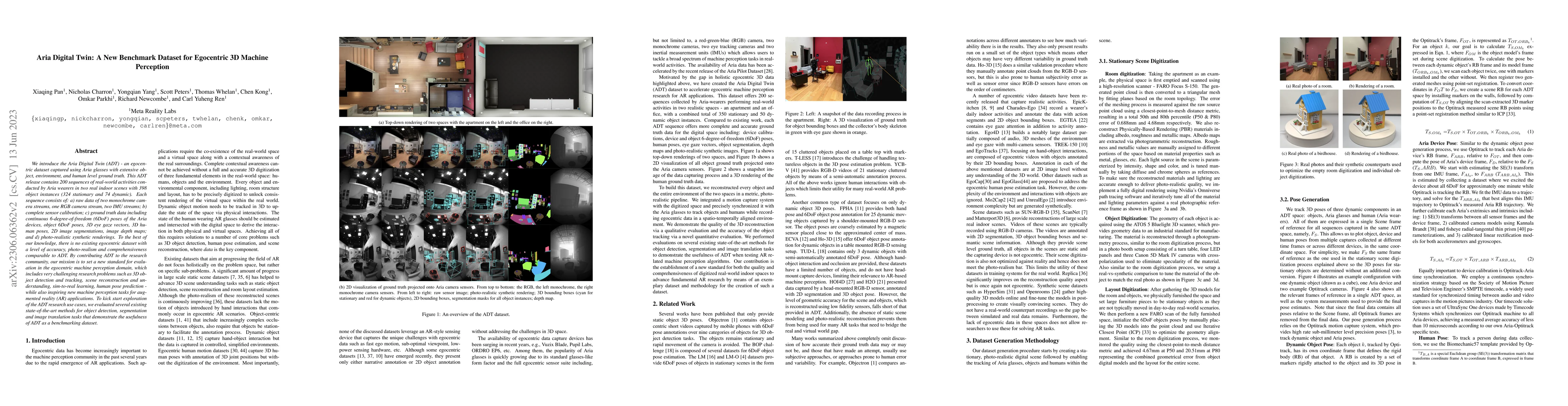 Thumbnail for Aria Digital Twin: A New Benchmark Dataset for Egocentric 3D Machine
  Perception