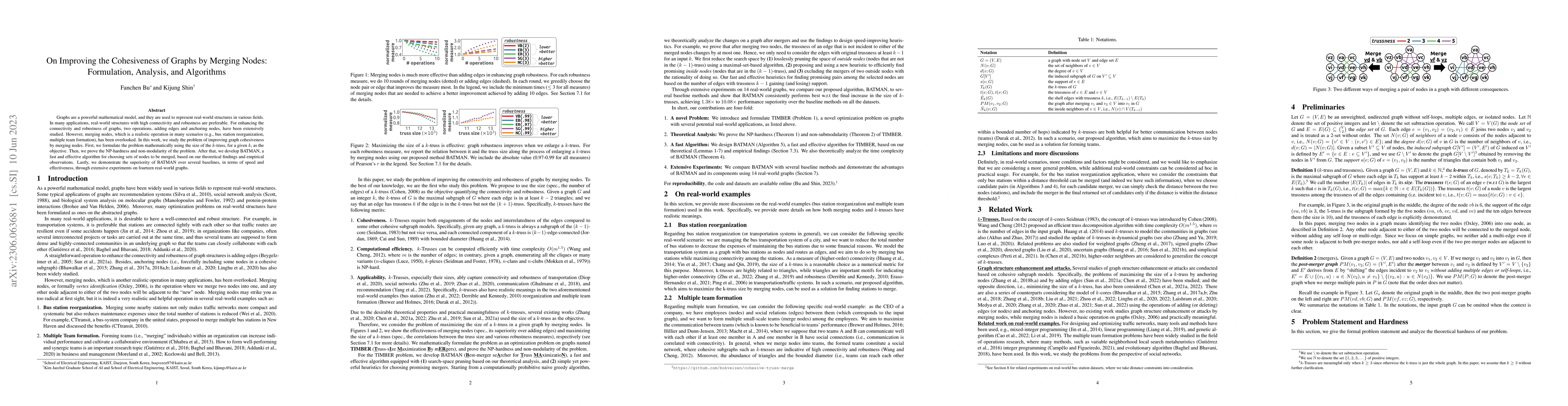 Thumbnail for On Improving the Cohesiveness of Graphs by Merging Nodes: Formulation,
  Analysis, and Algorithms