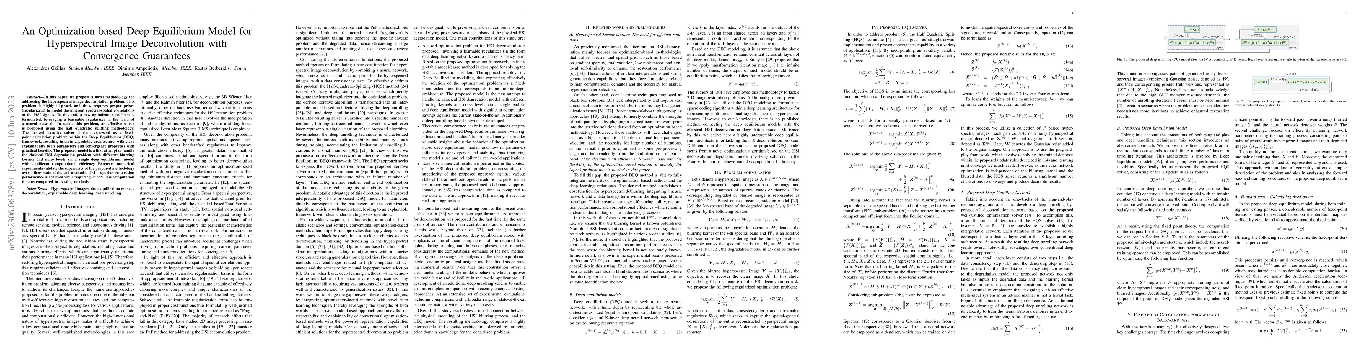 Thumbnail for An Optimization-based Deep Equilibrium Model for Hyperspectral Image
  Deconvolution with Convergence Guarantees