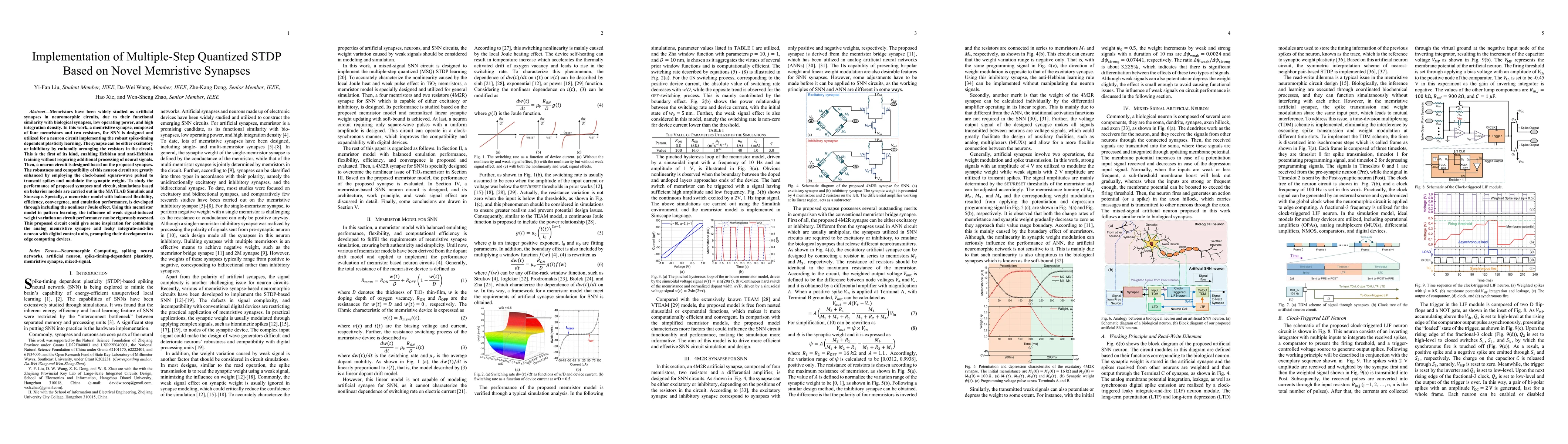 Thumbnail for Implementation of Multiple-Step Quantized STDP Based on Novel Memristive
  Synapses
