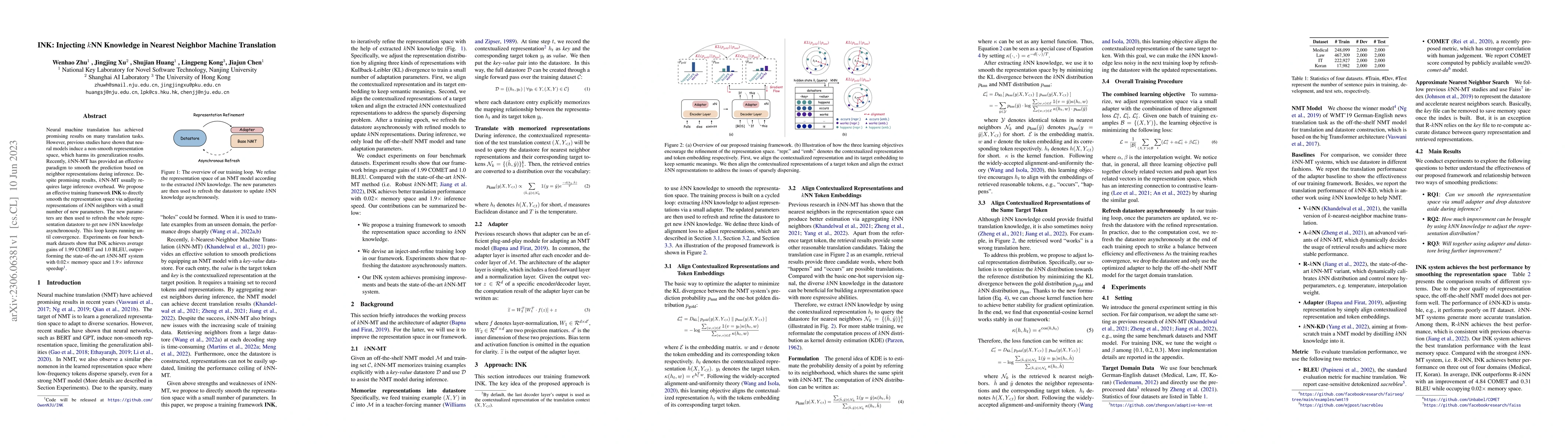 Thumbnail for INK: Injecting kNN Knowledge in Nearest Neighbor Machine Translation