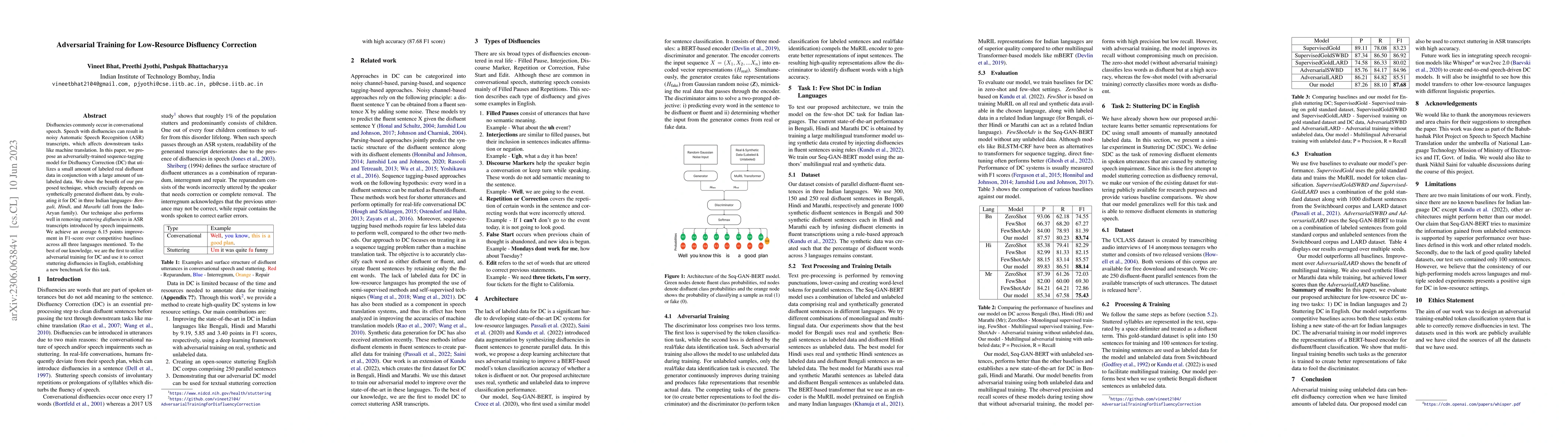 Thumbnail for Adversarial Training For Low-Resource Disfluency Correction