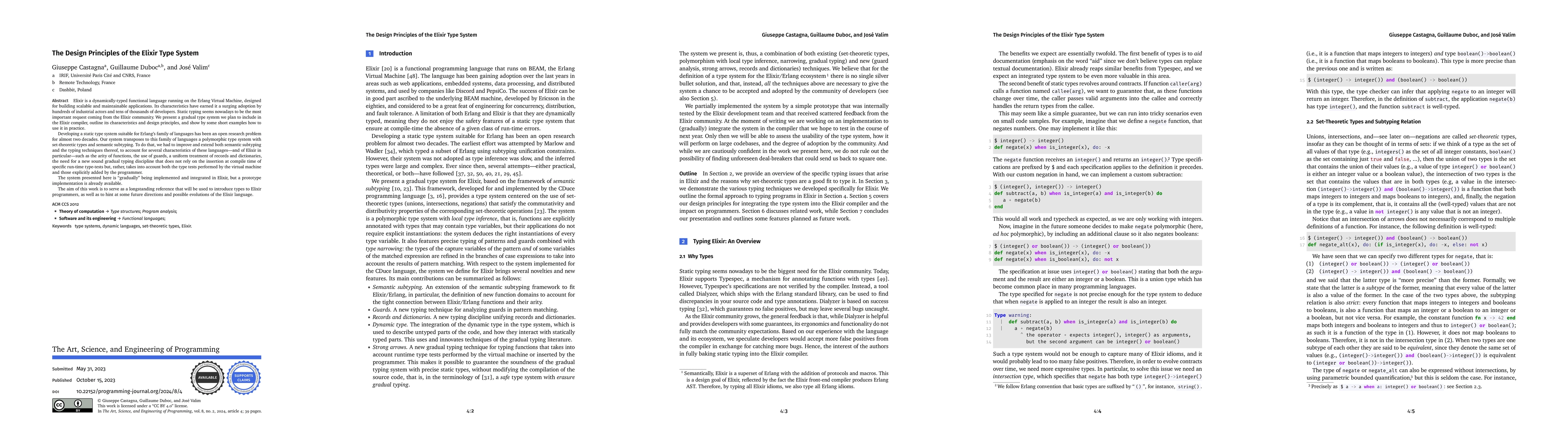 Thumbnail for The Design Principles of the Elixir Type System