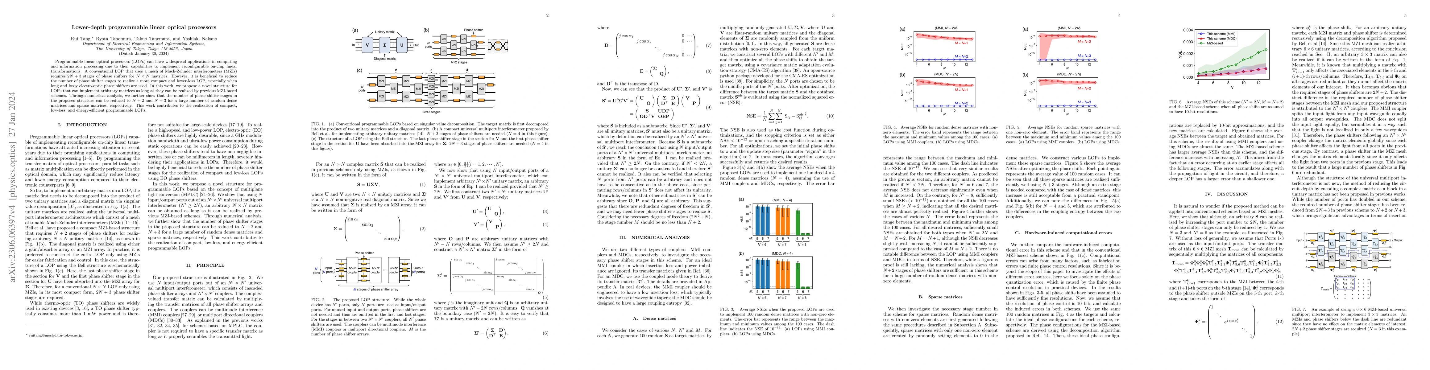 Thumbnail for Lower-depth programmable linear optical processors