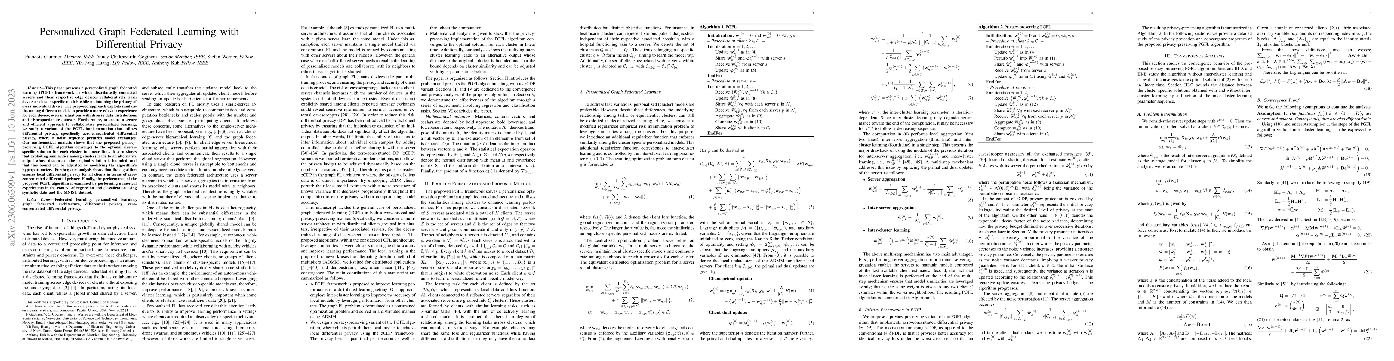 Thumbnail for Personalized Graph Federated Learning with Differential Privacy
