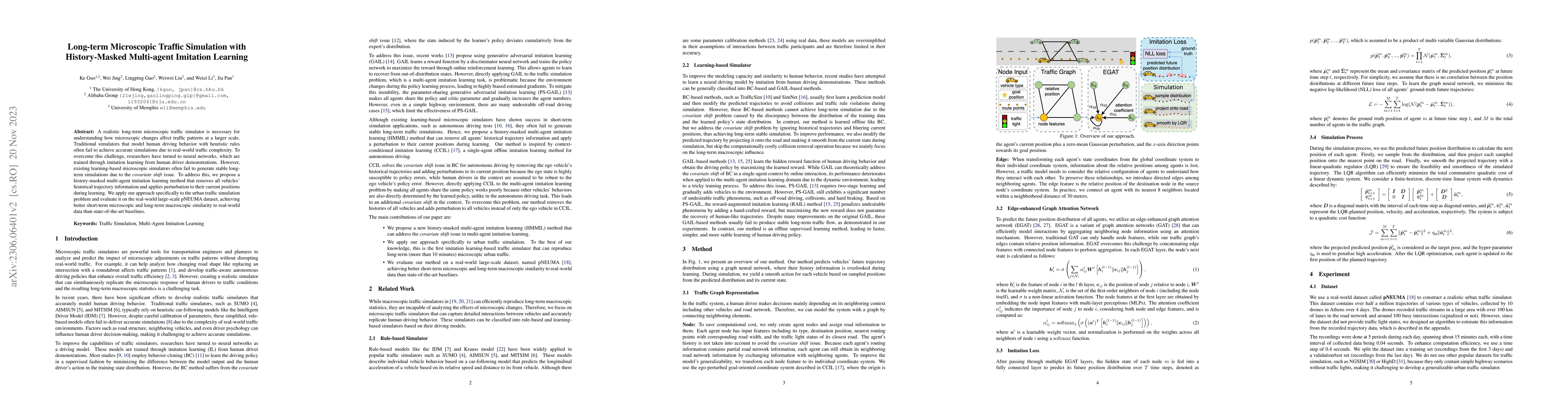 Thumbnail for Long-term Microscopic Traffic Simulation with History-Masked Multi-agent
  Imitation Learning