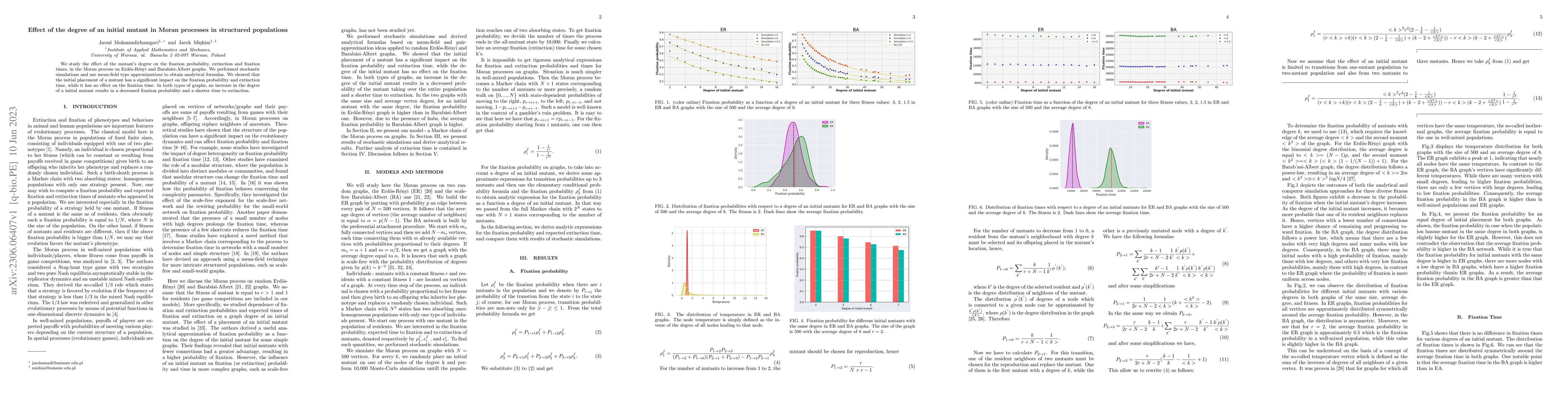 Thumbnail for Effect of the degree of an initial mutant in Moran processes in
  structured populations