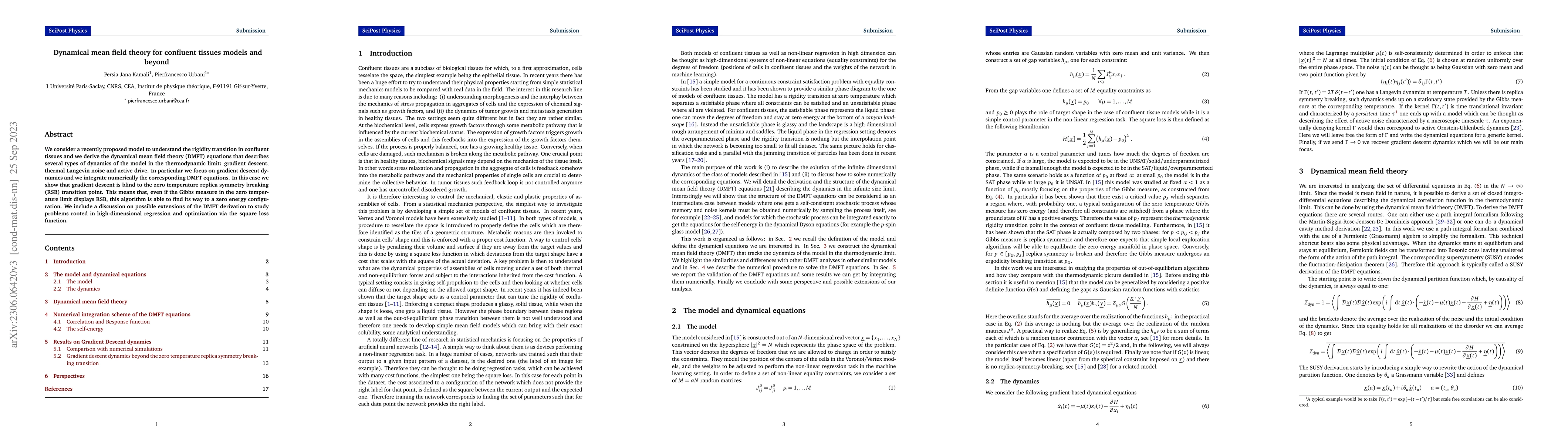Thumbnail for Dynamical mean field theory for models of confluent tissues and beyond