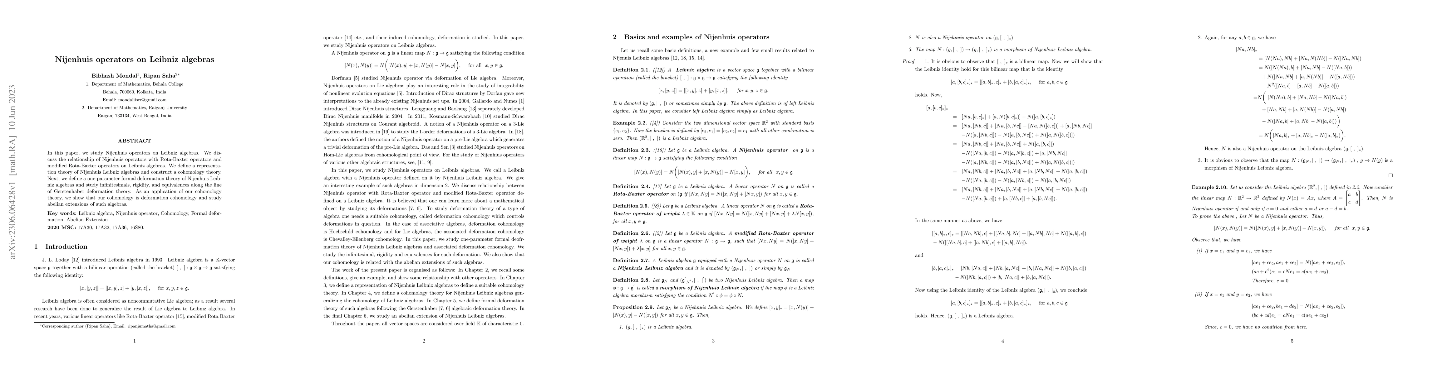 Thumbnail for Nijenhuis operators on Leibniz algebras