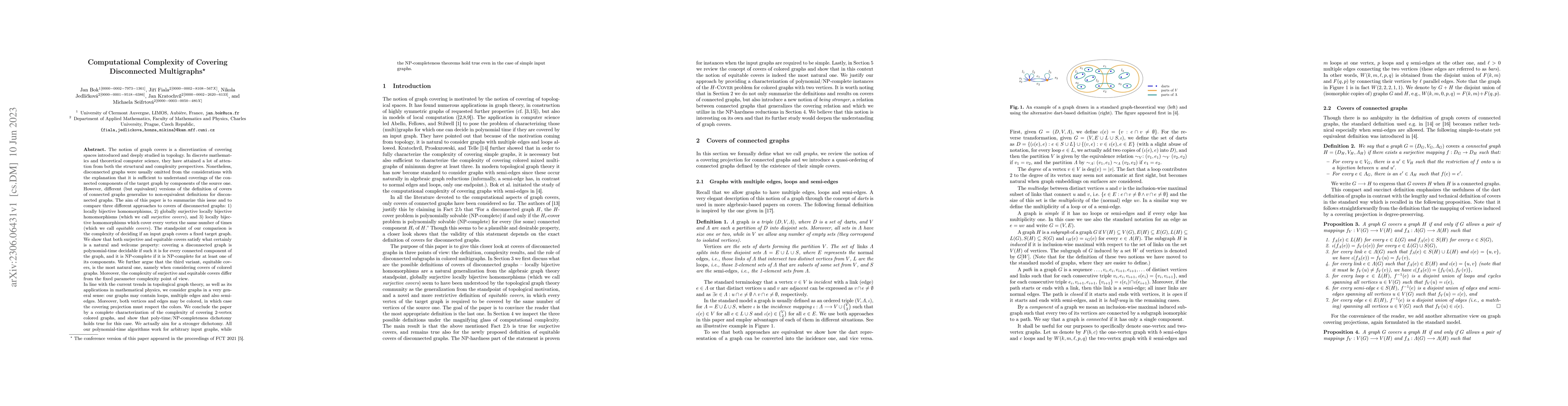 Thumbnail for Computational Complexity of Covering Disconnected Multigraphs