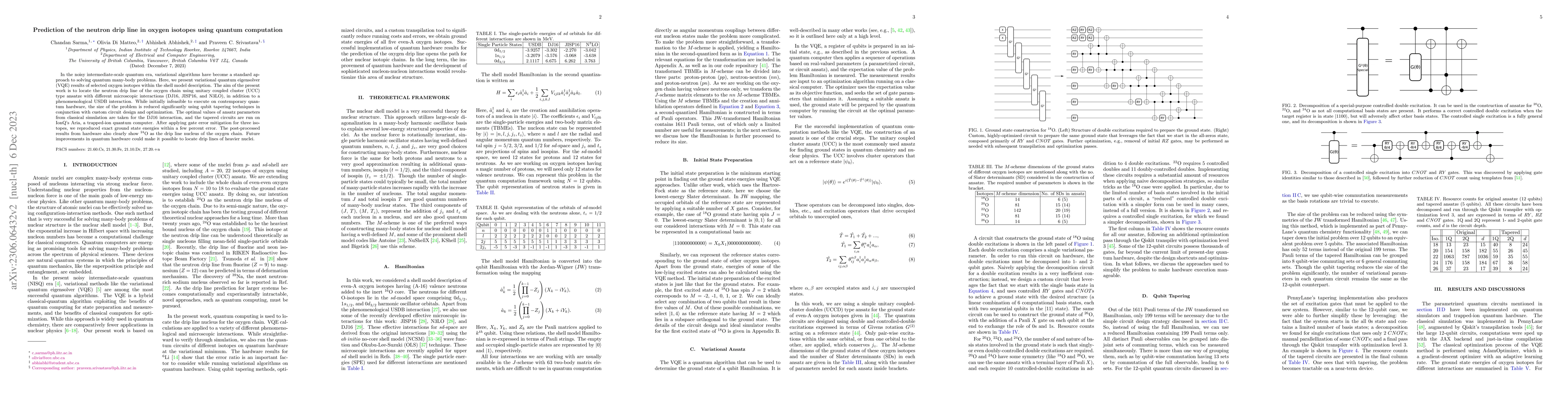 Thumbnail for Prediction of the neutron drip line in oxygen isotopes using quantum
  computation