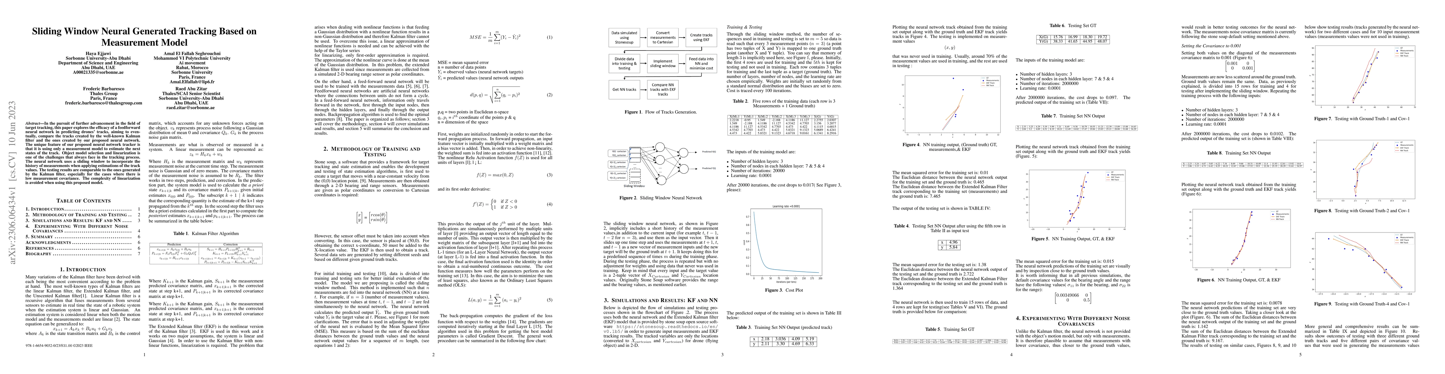 Thumbnail for Sliding Window Neural Generated Tracking Based on Measurement Model