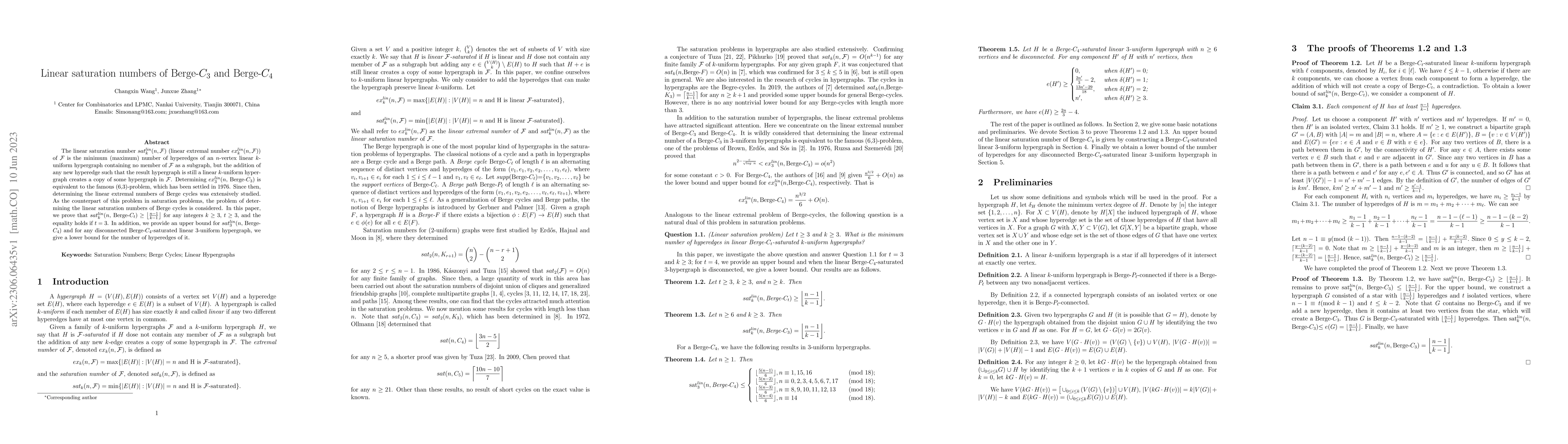 Thumbnail for Linear saturation numbers of Berge-$C_3$ and Berge-$C_4$