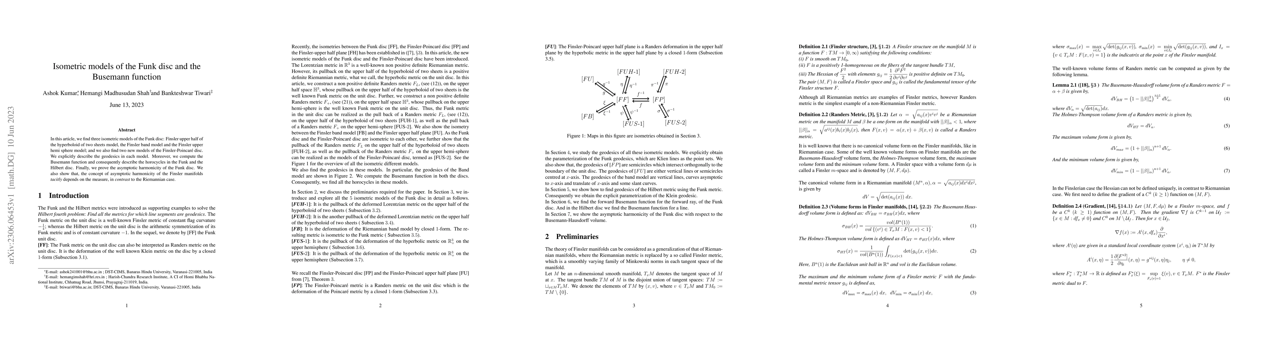 Thumbnail for Isometric models of the Funk disc and the Busemann function