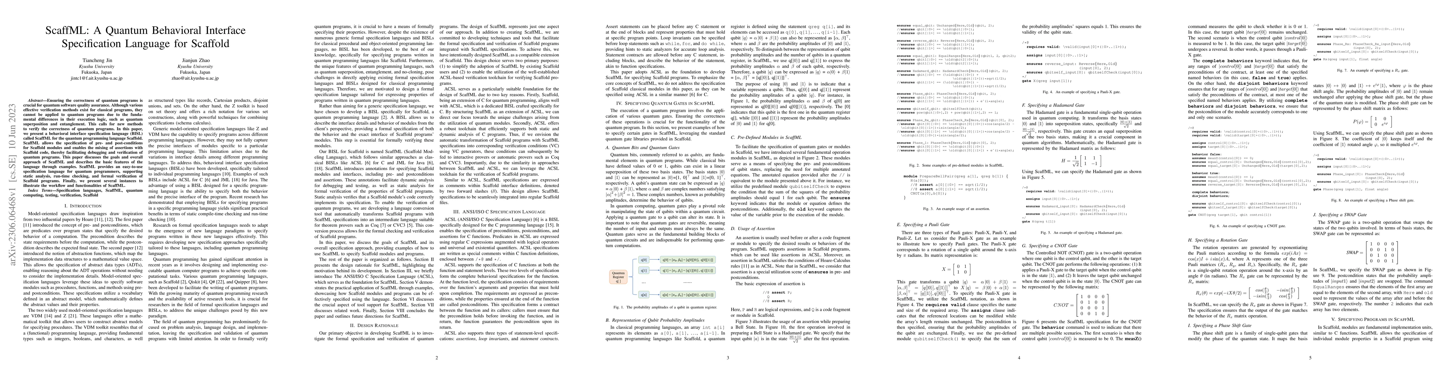 Thumbnail for ScaffML: A Quantum Behavioral Interface Specification Language for
  Scaffold
