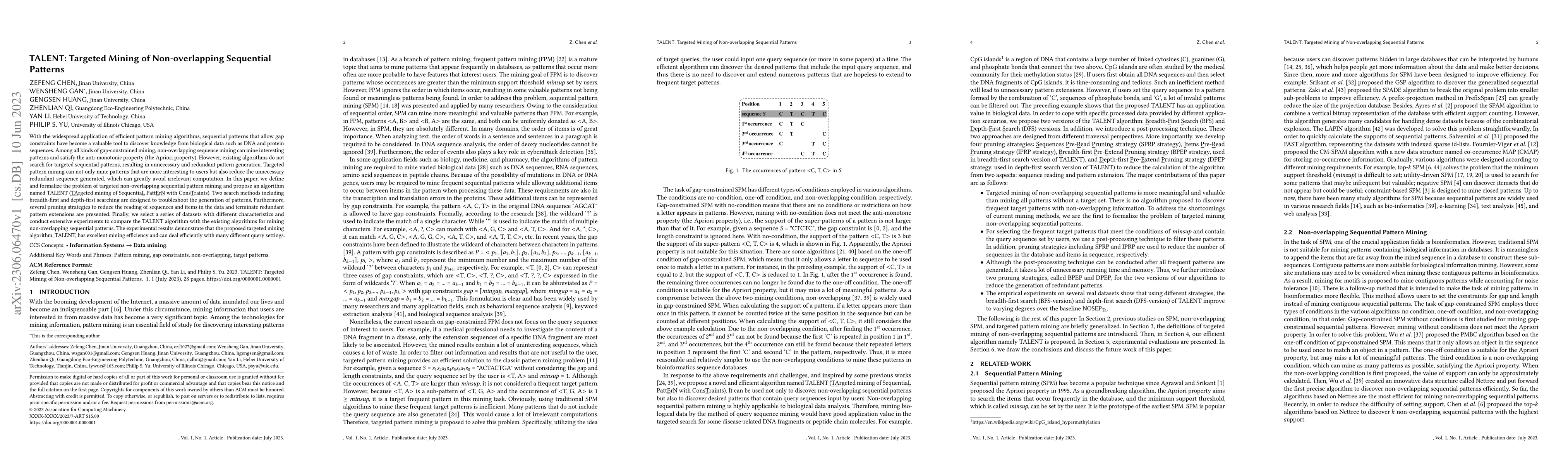 Thumbnail for TALENT: Targeted Mining of Non-overlapping Sequential Patterns