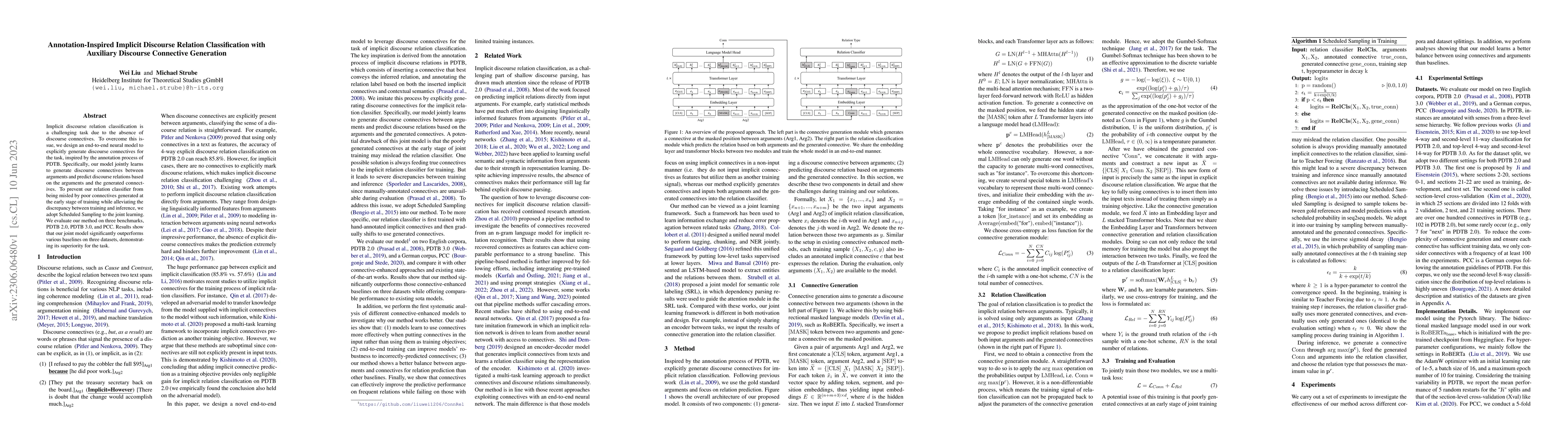 Thumbnail for Annotation-Inspired Implicit Discourse Relation Classification with
  Auxiliary Discourse Connective Generation