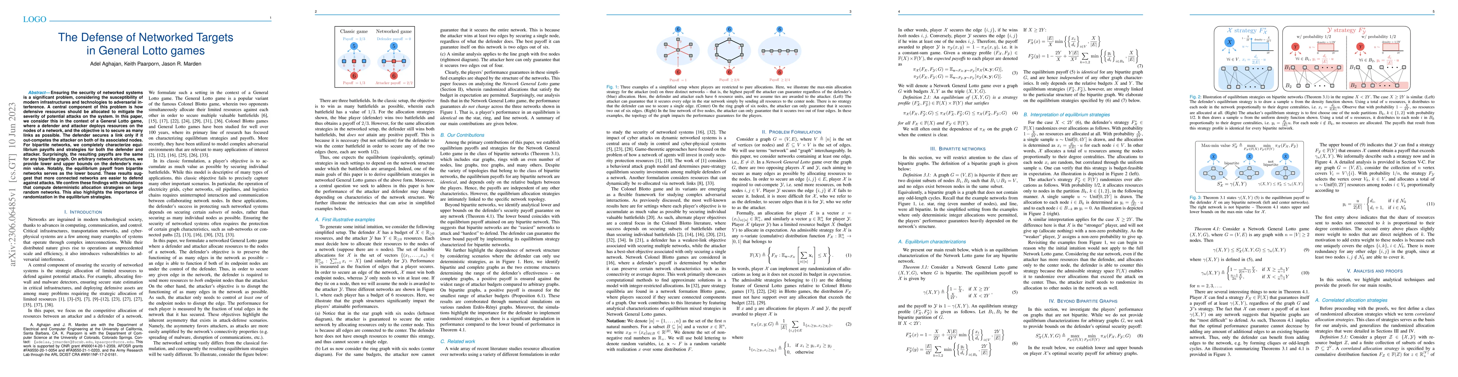 Thumbnail for The Defense of Networked Targets in General Lotto games