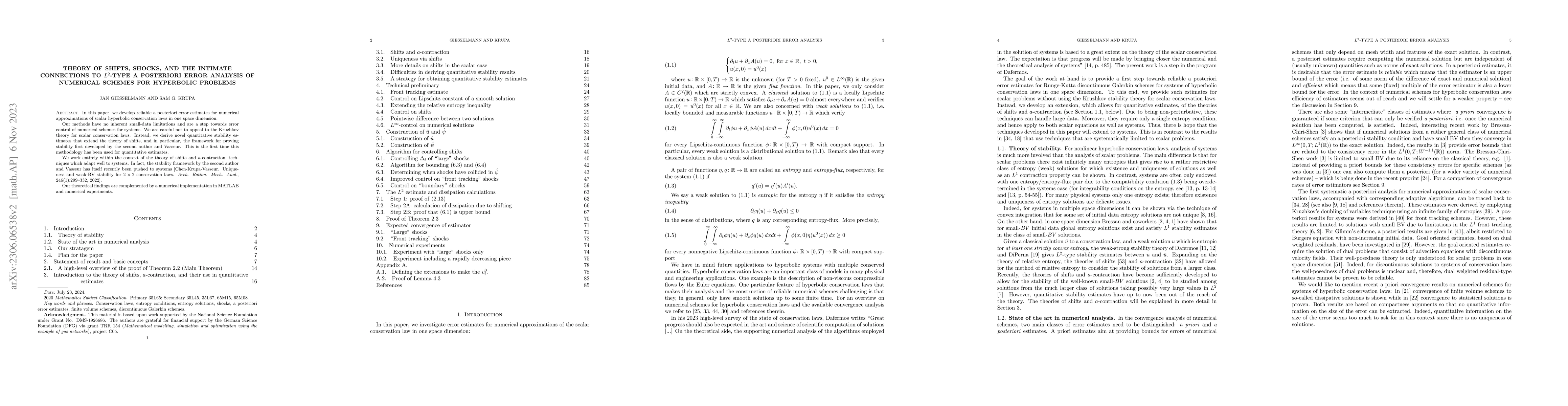 Thumbnail for Theory of shifts, shocks, and the intimate connections to $L^2$-type a
  posteriori error analysis of numerical schemes for hyperbolic problems