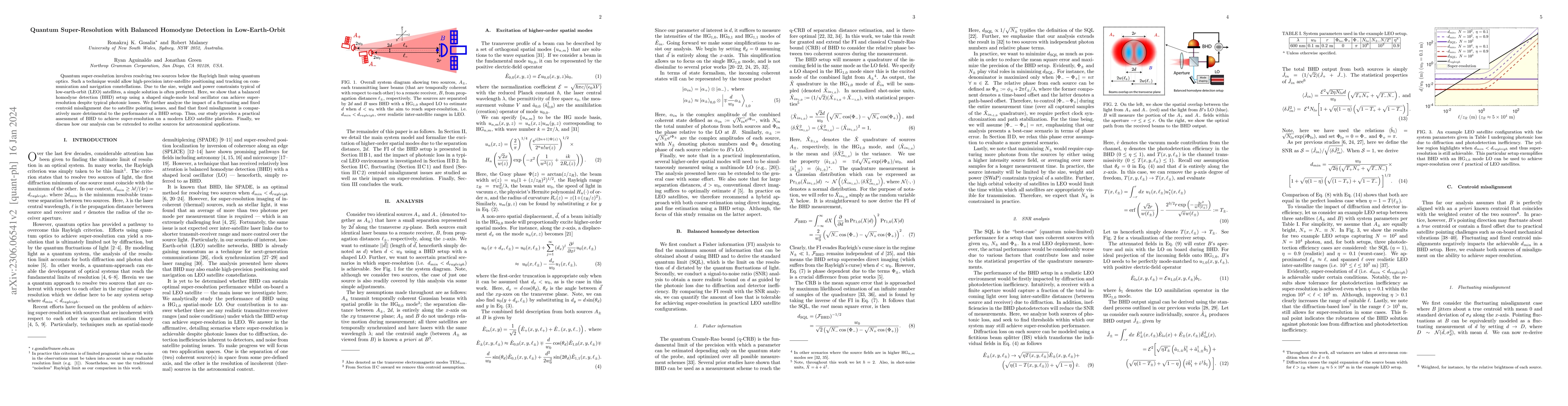 Thumbnail for Quantum Super-Resolution with Balanced Homodyne Detection in
  Low-Earth-Orbit