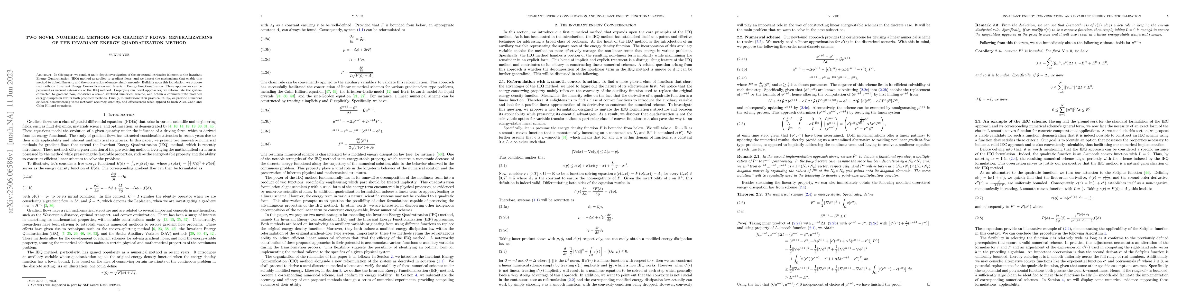 Thumbnail for Two novel numerical methods for gradient flows: generalizations of the
  Invariant Energy Quadratization method