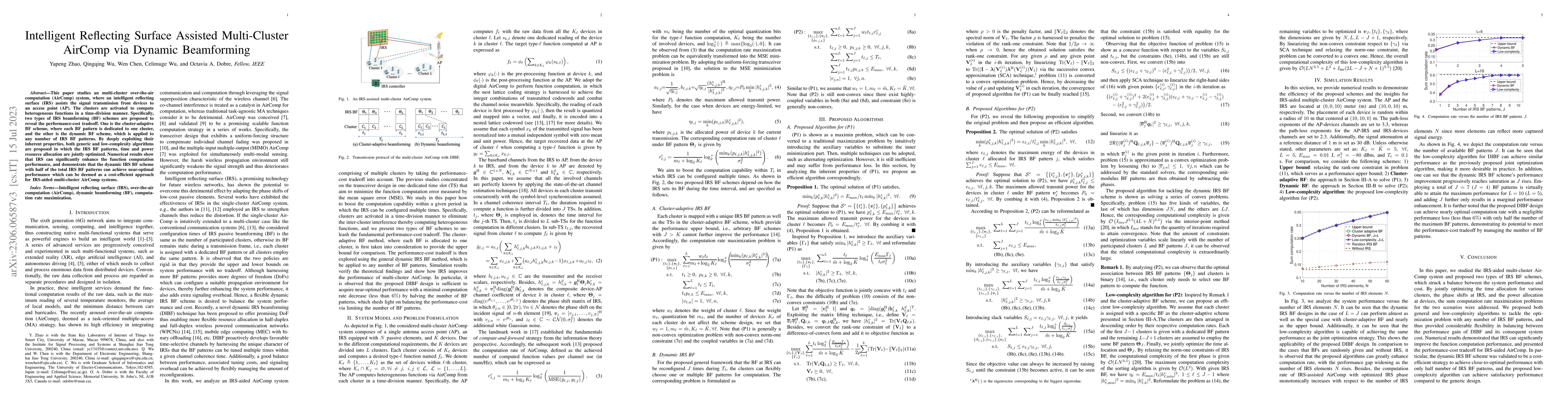 Thumbnail for Intelligent Reflecting Surface Assisted Multi-Cluster AirComp via
  Dynamic Beamforming
