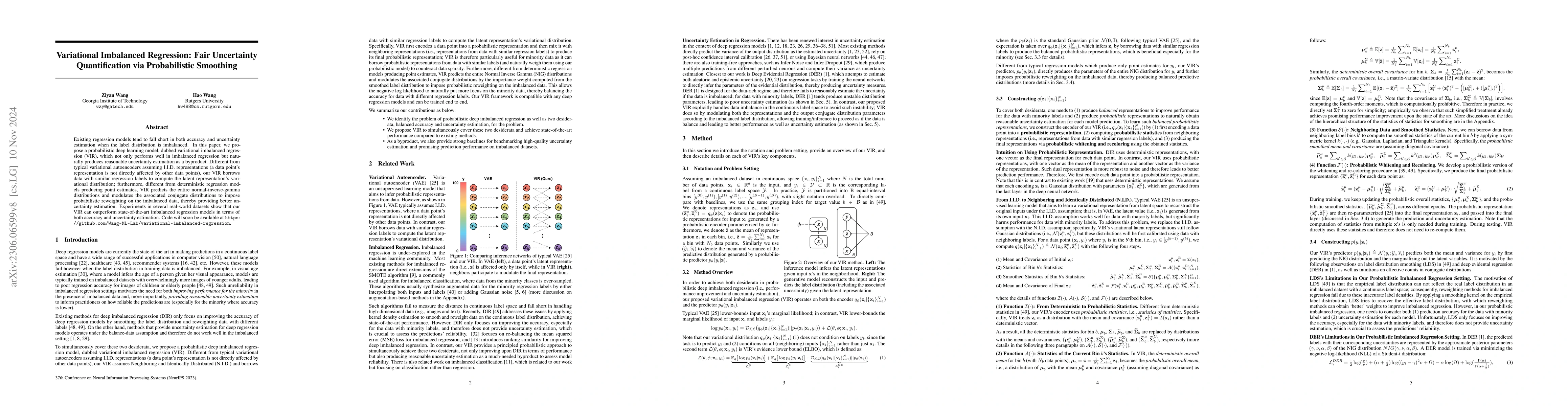Thumbnail for Variational Imbalanced Regression: Fair Uncertainty Quantification via
  Probabilistic Smoothing