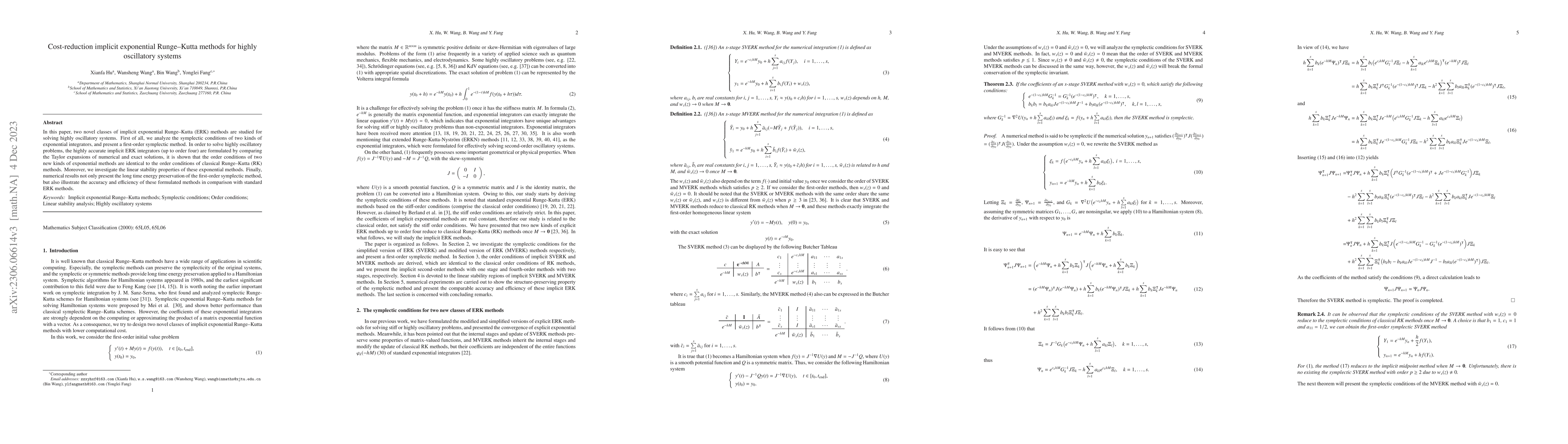 Thumbnail for Cost-reduction implicit exponential Runge-Kutta methods for highly
  oscillatory systems