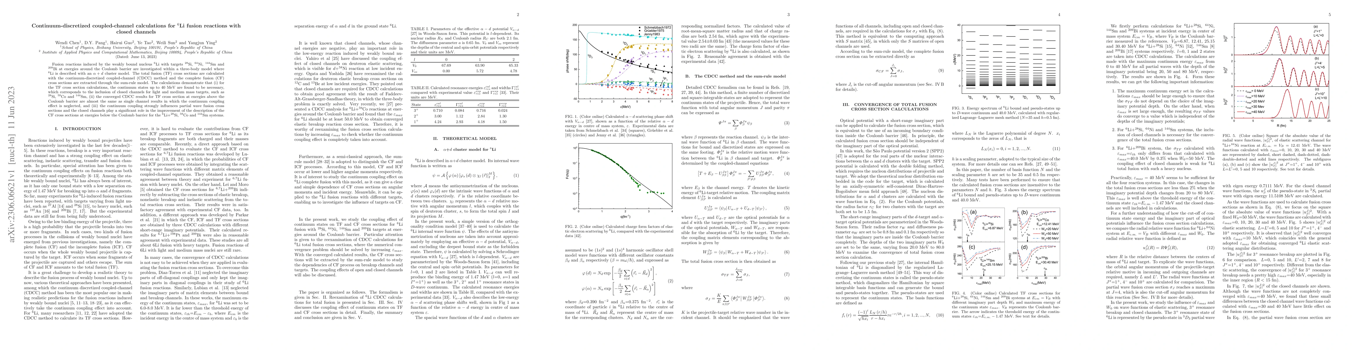 Thumbnail for Continuum-discretized coupled-channel calculations for $^{6}$Li fusion
  reactions with closed channels