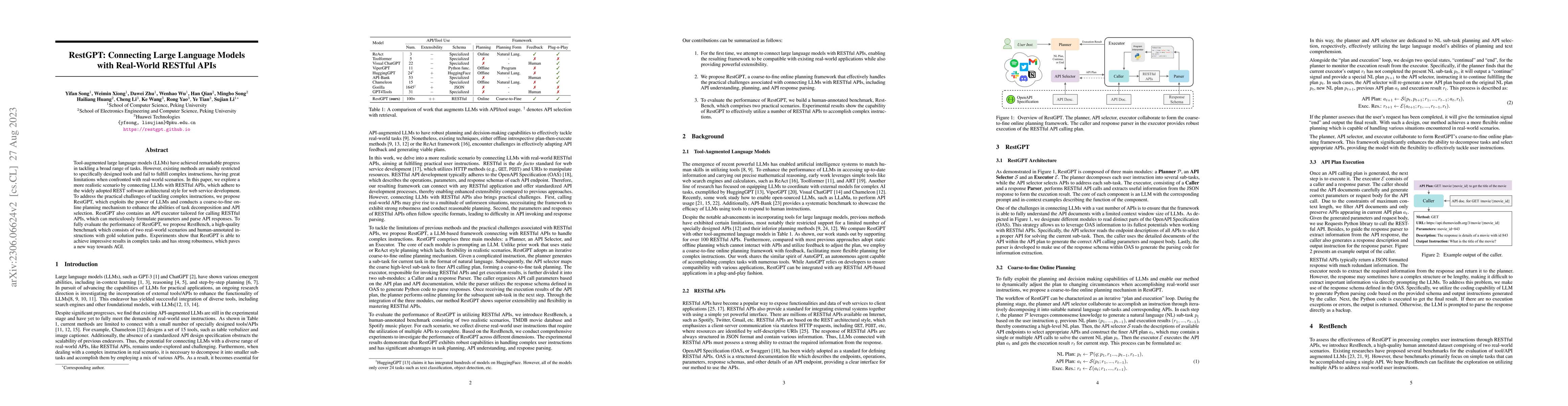 Thumbnail for RestGPT: Connecting Large Language Models with Real-World RESTful APIs