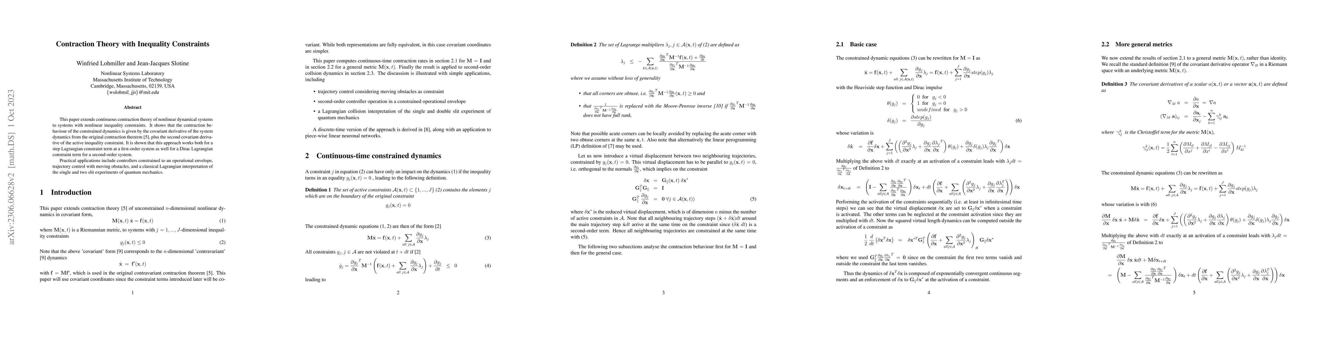 Thumbnail for Contraction Theory with Inequality Constraints
