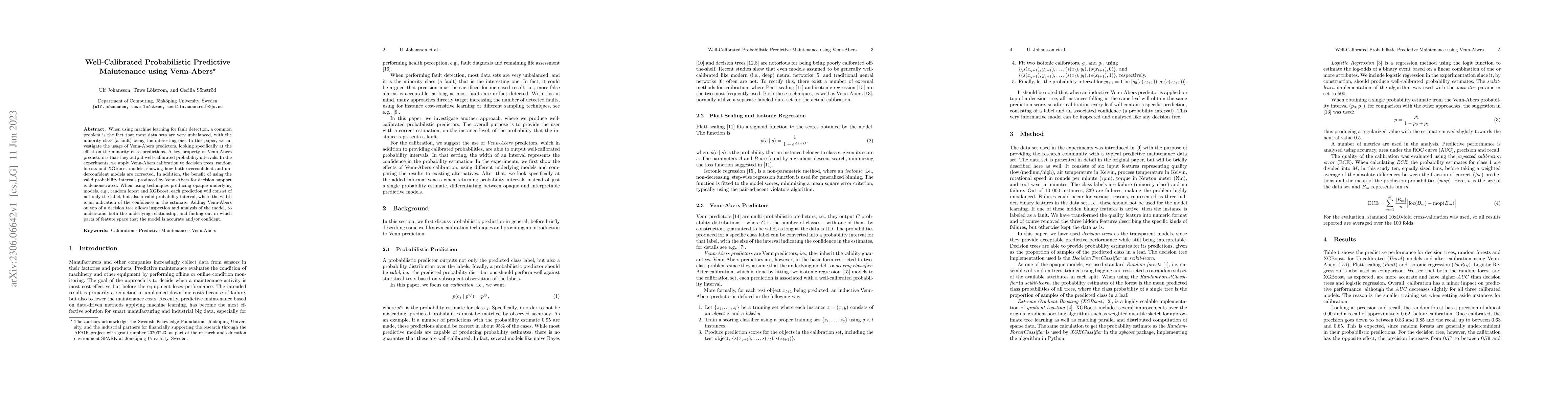 Thumbnail for Well-Calibrated Probabilistic Predictive Maintenance using Venn-Abers