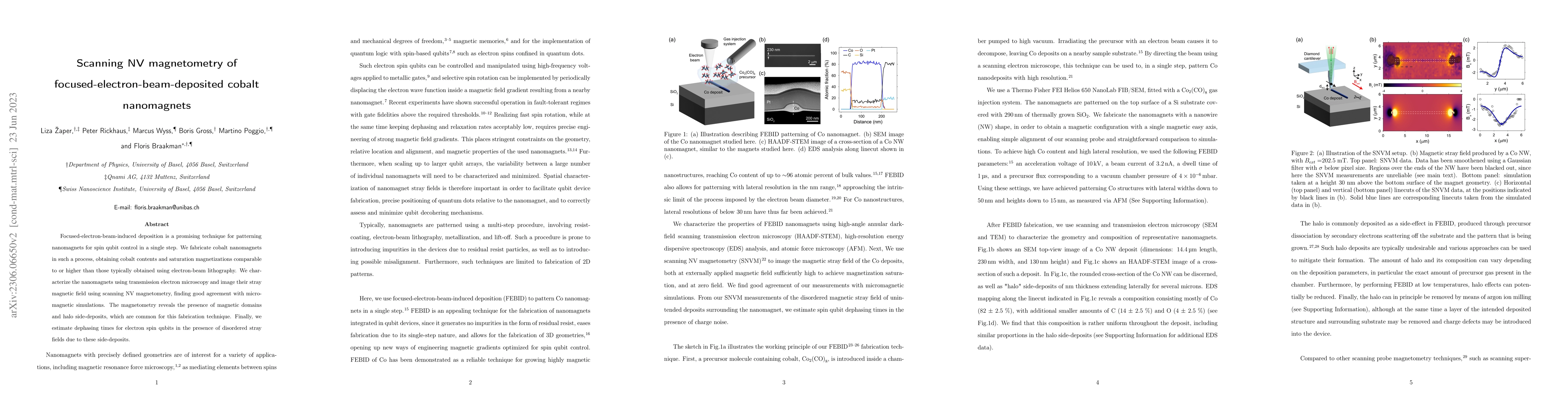 Thumbnail for Scanning NV magnetometry of focused-electron-beam-deposited cobalt
  nanomagnets