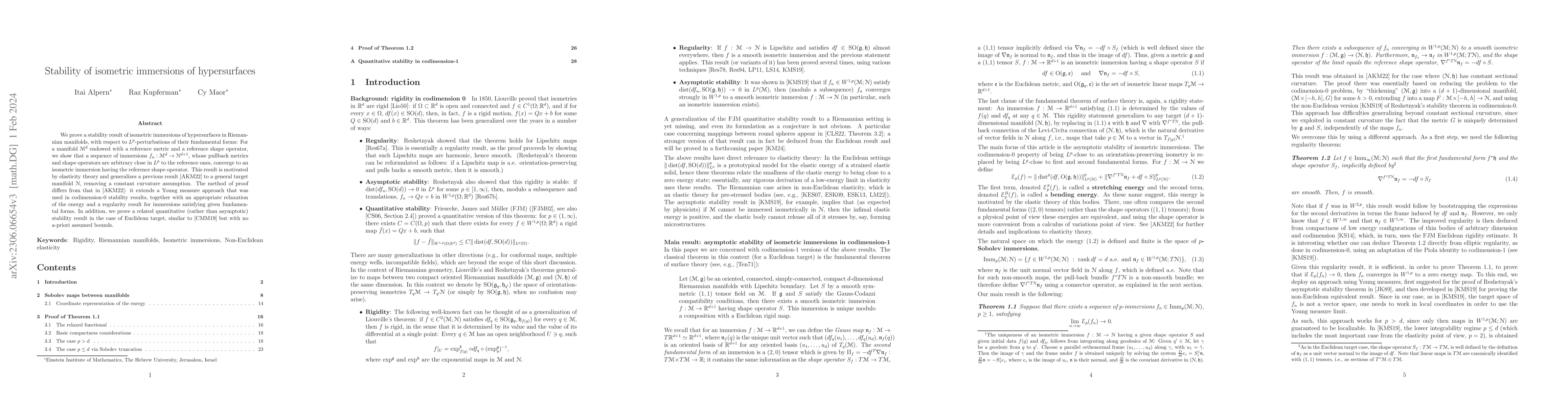 Thumbnail for Stability of isometric immersions of hypersurfaces