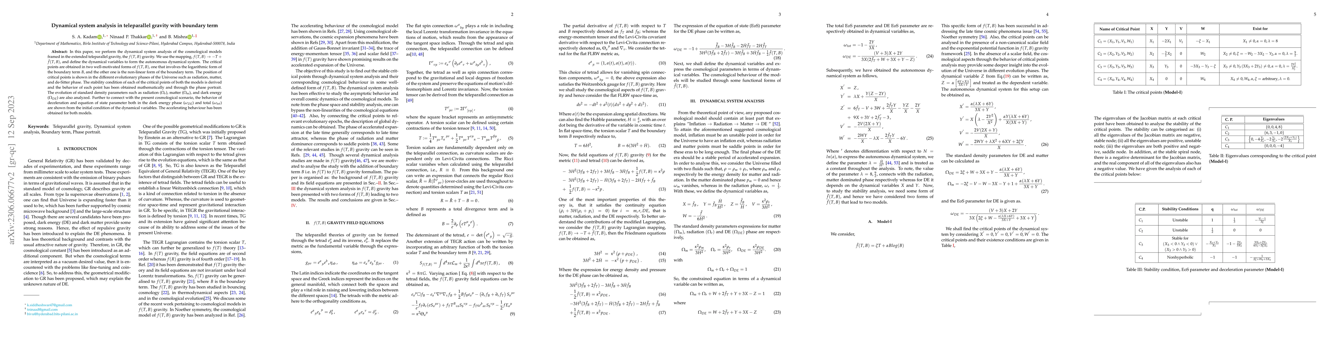Thumbnail for Dynamical system analysis in teleparallel gravity with boundary term