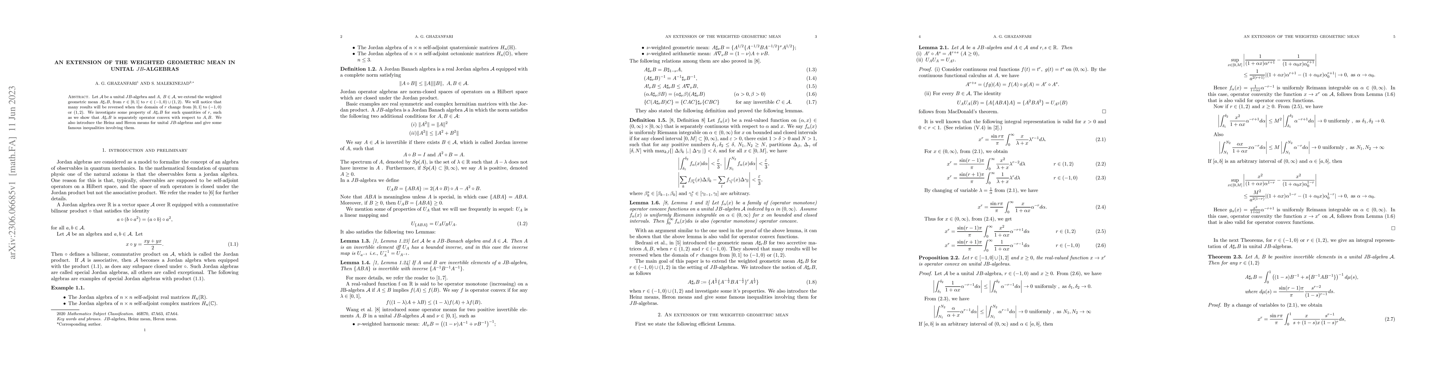 Thumbnail for An extension of the weighted geometric mean in unital $JB$-algebras