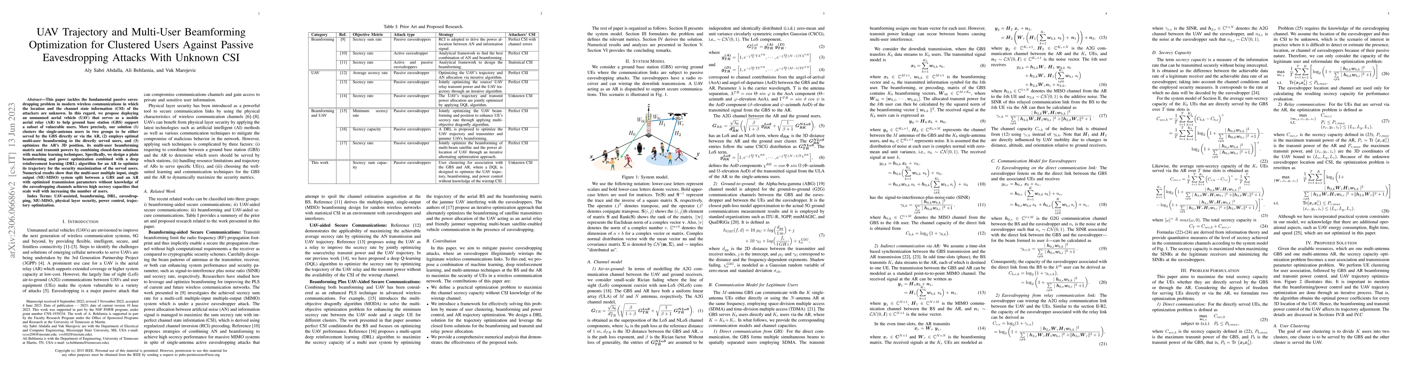 Thumbnail for UAV Trajectory and Multi-User Beamforming Optimization for Clustered
  Users Against Passive Eavesdropping Attacks With Unknown CSI
