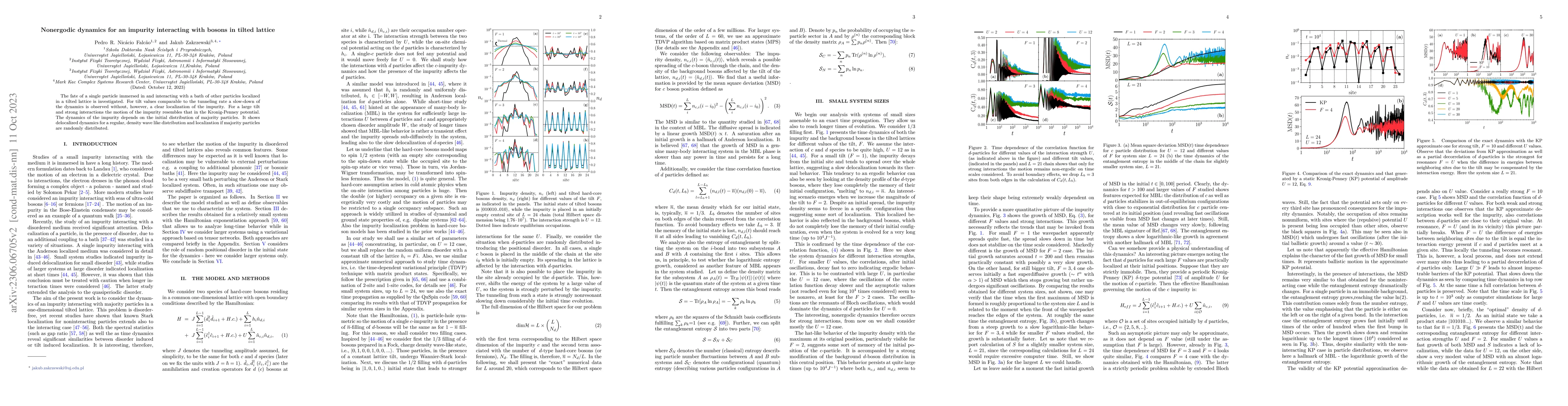 Thumbnail for Nonergodic dynamics for an impurity interacting with bosons in tilted
  lattice
