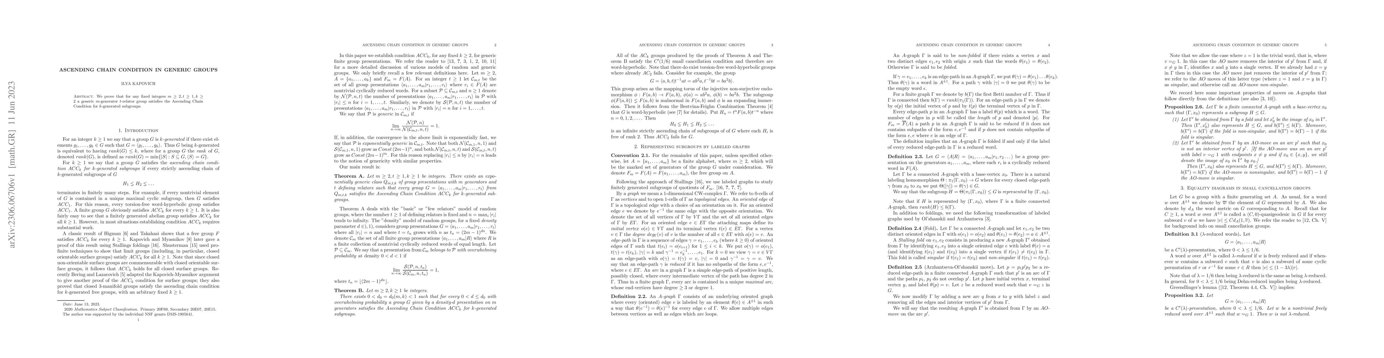 Thumbnail for Ascending chain condition in generic groups