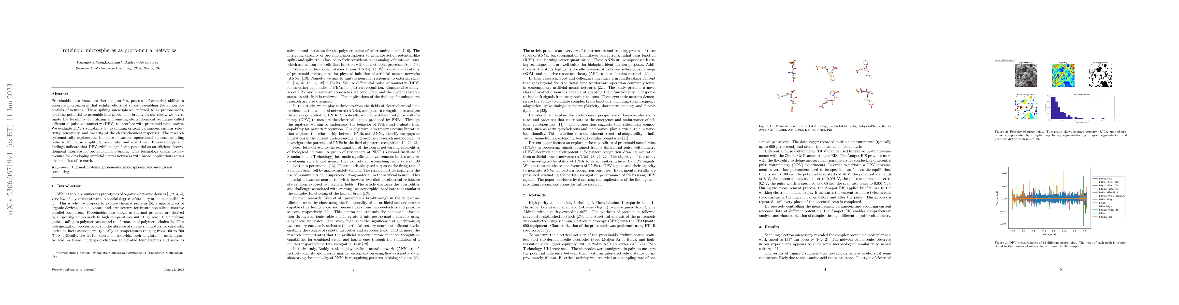 Thumbnail for Proteinoid microspheres as proto-neural networks
